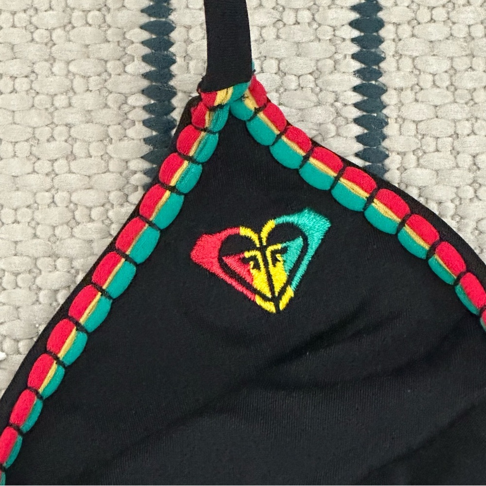 Roxy Black Bikini with Red and Green Trim - Picture 2 of 3